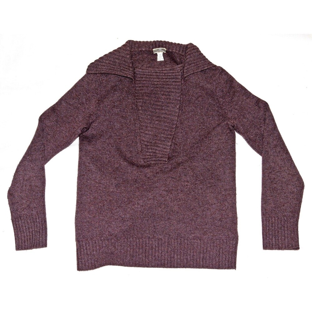 J Crew Womens Ribbed Shawl Collar 100% Cashmere Pullover Sweater Size Medium